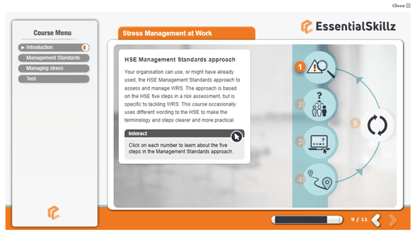 This slide form the course Stress Management at Work explains the HSE Management Standard Approach